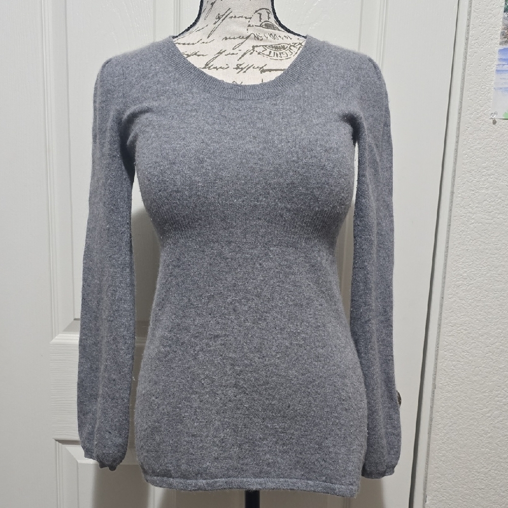 Banana Republic Womens Gray Wool Angora Cashmere Empire Waist Sweater XS